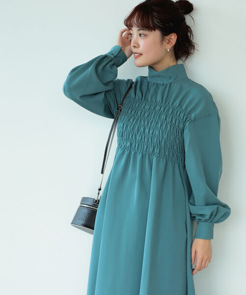 Ray BEAMS（レイビームス）の「Ray BEAMS / シャーリング ハイネック ワンピース（ワンピース・レディース・ライトブルー/バイオレット・ONE SIZE）」の12枚目の写真