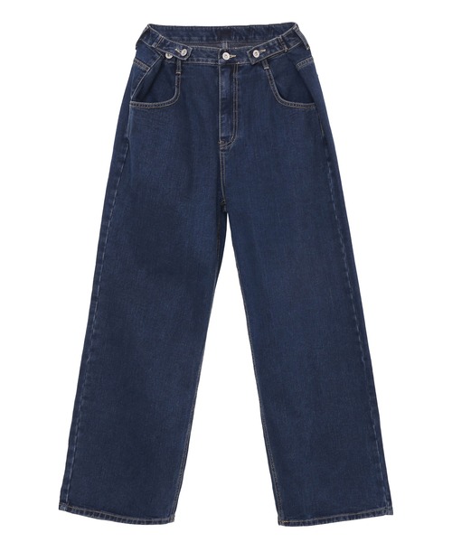 Figments（フィグメンツ）の「ワイドタックデニムパンツ（デニムパンツ・レディース・インディゴブルー・SMALL/MEDIUM/LARGE）」の6枚目の写真