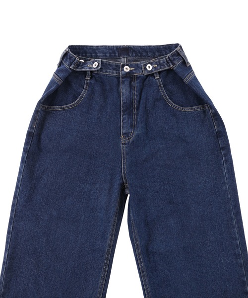 Figments（フィグメンツ）の「ワイドタックデニムパンツ（デニムパンツ・レディース・インディゴブルー・SMALL/MEDIUM/LARGE）」の8枚目の写真