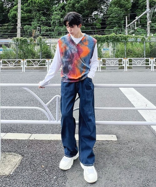 Figments（フィグメンツ）の「ワイドタックデニムパンツ（デニムパンツ・レディース・インディゴブルー・SMALL/MEDIUM/LARGE）」の5枚目の写真