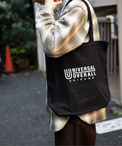 UNIVERSAL OVERALL（ユニバーサルオーバーオール）の「ユニバーサルオーバーオールスーベニアコットントート（トートバッグ・レディース・ホワイト/ブラック・F）」の13枚目の写真