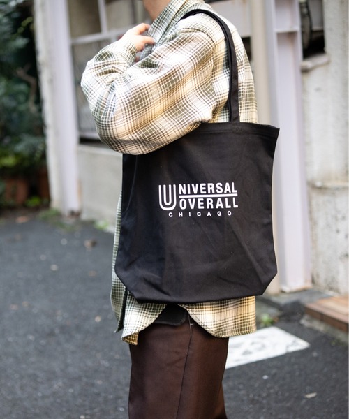 UNIVERSAL OVERALL（ユニバーサルオーバーオール）の「ユニバーサルオーバーオールスーベニアコットントート（トートバッグ・レディース・ホワイト/ブラック・F）」の5枚目の写真