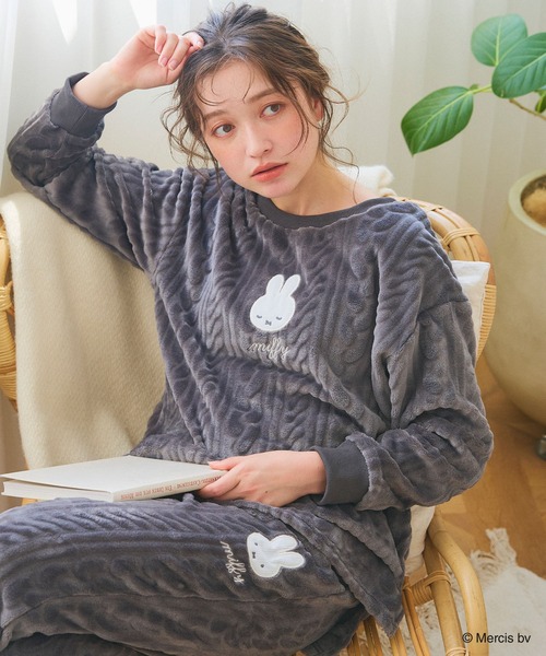 Miffy( ミッフィー)の「【miffy/ミッフィー】刺繍ケーブルフリースロングパンツ/ルームウェア◆2025AW◆(ルームウェア/パジャマ・レディース・ピンク/アイボリー/グレー/ホワイト/ベビーピンク/チャコールグレー・M/LL/L/3L)」の15枚目の写真