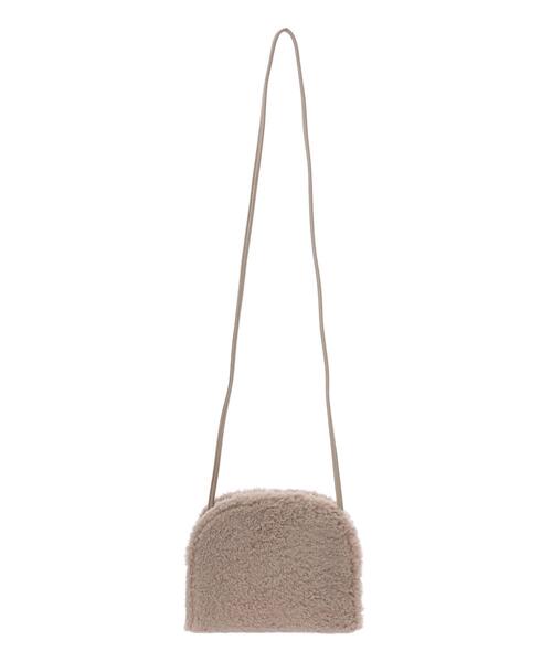 Samansa Mos2（サマンサ モスモス）の「ボアハーフムーンショルダーバッグ（ハンドバッグ・レディース・オフホワイト/モカ・ﾌﾘ-）」の7枚目の写真