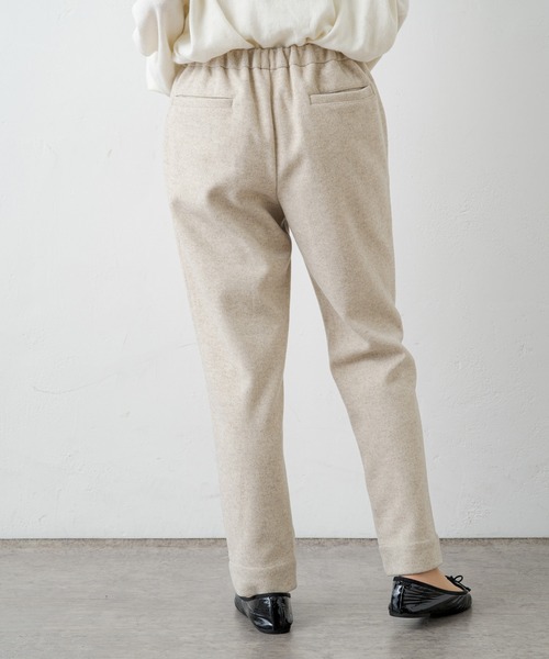 PUAL CE CIN（ピュアルセシン）の「圧縮ニットジャージースラックスパンツ（スラックス・レディース・ブラック/ベージュ・FREE）」の9枚目の写真