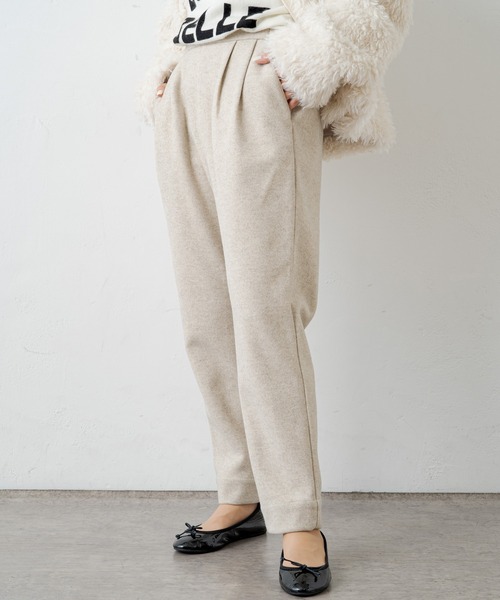 PUAL CE CIN（ピュアルセシン）の「圧縮ニットジャージースラックスパンツ（スラックス・レディース・ブラック/ベージュ・FREE）」の15枚目の写真