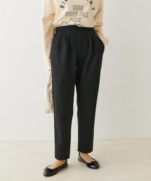 PUAL CE CIN（ピュアルセシン）の「圧縮ニットジャージースラックスパンツ（スラックス・レディース・ブラック/ベージュ・FREE）」の18枚目の写真