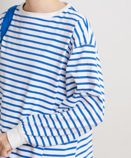 bulle de savon（ビュルデサボン）の「vintage border Puff プルオーバー（Tシャツ/カットソー・レディース・ブルー/レッド・FREE）」の13枚目の写真