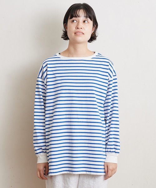 bulle de savon（ビュルデサボン）の「vintage border Puff プルオーバー（Tシャツ/カットソー・レディース・ブルー/レッド・FREE）」の18枚目の写真