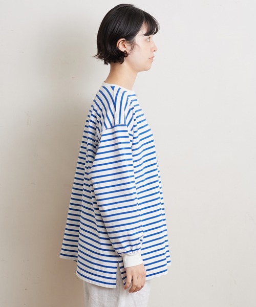 bulle de savon（ビュルデサボン）の「vintage border Puff プルオーバー（Tシャツ/カットソー・レディース・ブルー/レッド・FREE）」の19枚目の写真