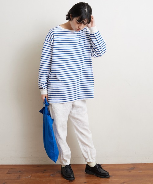 bulle de savon（ビュルデサボン）の「vintage border Puff プルオーバー（Tシャツ/カットソー・レディース・ブルー/レッド・FREE）」の10枚目の写真