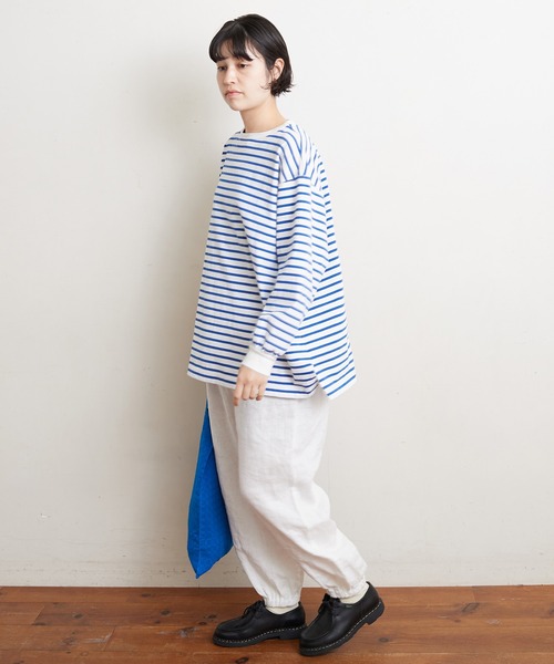 bulle de savon（ビュルデサボン）の「vintage border Puff プルオーバー（Tシャツ/カットソー・レディース・ブルー/レッド・FREE）」の11枚目の写真