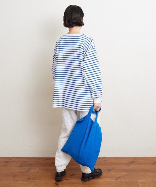 bulle de savon（ビュルデサボン）の「vintage border Puff プルオーバー（Tシャツ/カットソー・レディース・ブルー/レッド・FREE）」の12枚目の写真