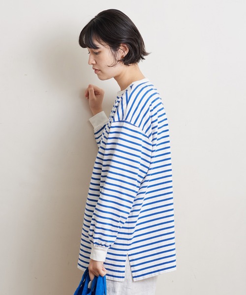 bulle de savon（ビュルデサボン）の「vintage border Puff プルオーバー（Tシャツ/カットソー・レディース・ブルー/レッド・FREE）」の5枚目の写真