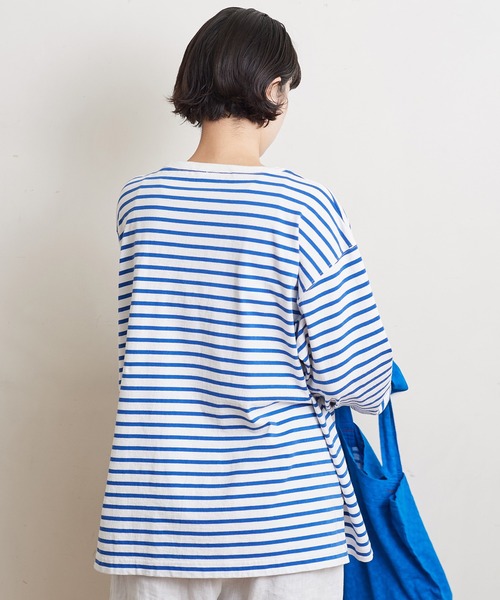 bulle de savon（ビュルデサボン）の「vintage border Puff プルオーバー（Tシャツ/カットソー・レディース・ブルー/レッド・FREE）」の6枚目の写真