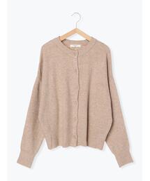 Samansa Mos2 blue | ふわもちシフォンニットカーディガン(カーディガン/ボレロ)