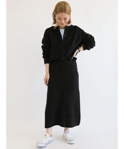 Samansa Mos2 blue（サマンサモスモスブルー）の「ふわもちシフォンニットカーディガン（カーディガン/ボレロ・レディース・ブラック/グリーン/ブラウン/オレンジ/キナリ・ﾌﾘ-）」の8枚目の写真