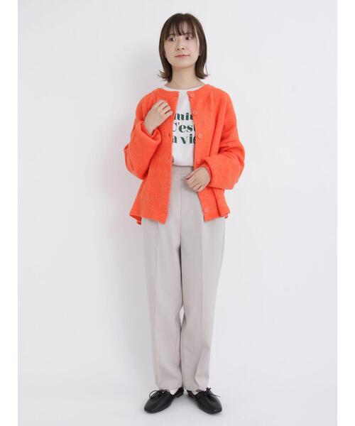 Samansa Mos2 blue（サマンサモスモスブルー）の「ふわもちシフォンニットカーディガン（カーディガン/ボレロ・レディース・ブラック/グリーン/ブラウン/オレンジ/キナリ・ﾌﾘ-）」の12枚目の写真