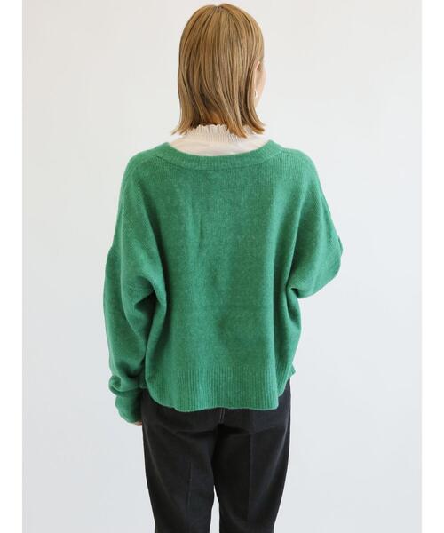 Samansa Mos2 blue（サマンサモスモスブルー）の「ふわもちシフォンニットカーディガン（カーディガン/ボレロ・レディース・ブラック/グリーン/ブラウン/オレンジ/キナリ・ﾌﾘ-）」の21枚目の写真