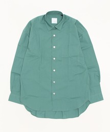 リラックスバックプリーツシャツ＜シーグリーン＞