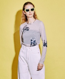 Bird Print Sheer Top/バードプリントシアートップ【MAISON SPECIAL/メゾンスペシャル】