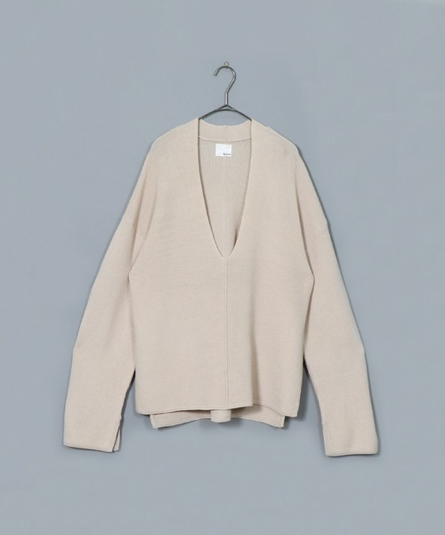 &g'aime（アンジェム）の「【&g’aime】Uネックルーズニット（ニット/セーター・レディース・チャコール/パープル/アイボリー・FREE）」の8枚目の写真