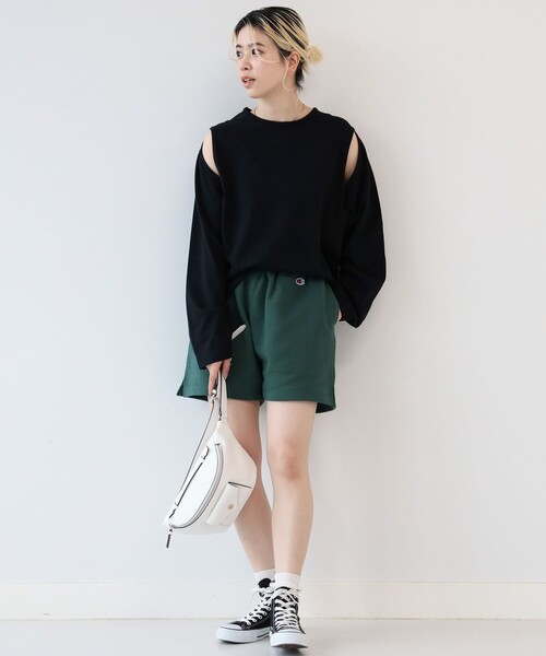 Champion(チャンピオン)の「Champion × Ray BEAMS / 別注 ショート パンツ(その他パンツ・レディース・ブラック/ダークグリーン/アイボリー・S/M)」の18枚目の写真