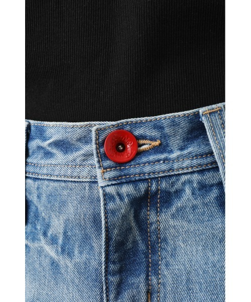 RODEO CROWNS WIDE BOWL（ロデオクラウンズワイドボウル）の「コンビテーパードパンツ（デニムパンツ・レディース・ライトブルー・X-SMALL/MEDIUM/SMALL）」の8枚目の写真