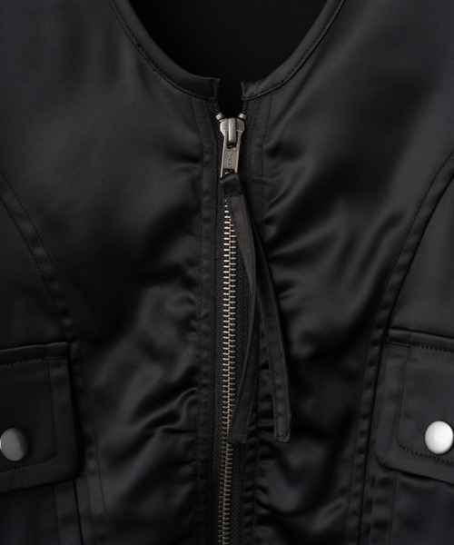 led.tokyo（レッドトウキョウ）の「【led.tokyo】MA1ミリタリーベスト（ベスト・レディース・ブラック/アイボリー・FREE）」の22枚目の写真