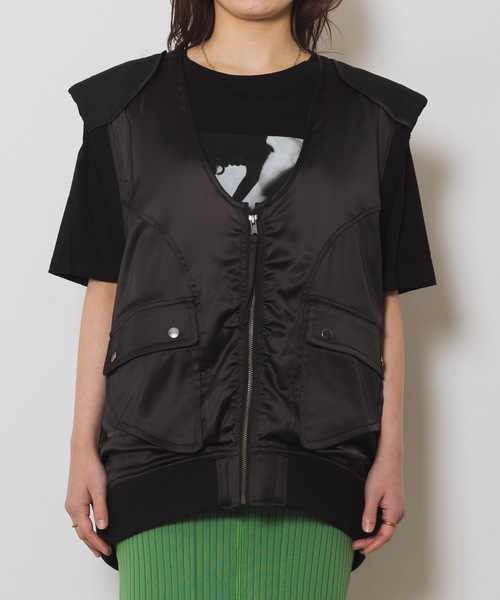 led.tokyo（レッドトウキョウ）の「【led.tokyo】MA1ミリタリーベスト（ベスト・レディース・ブラック/アイボリー・FREE）」の17枚目の写真