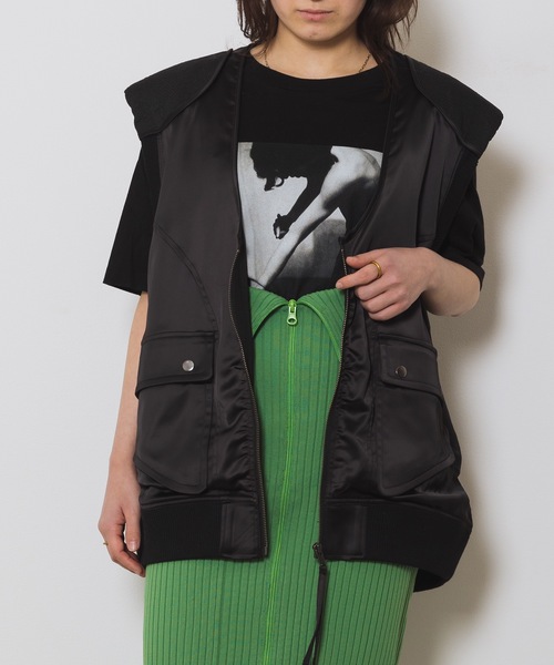 led.tokyo（レッドトウキョウ）の「【led.tokyo】MA1ミリタリーベスト（ベスト・レディース・ブラック/アイボリー・FREE）」の16枚目の写真