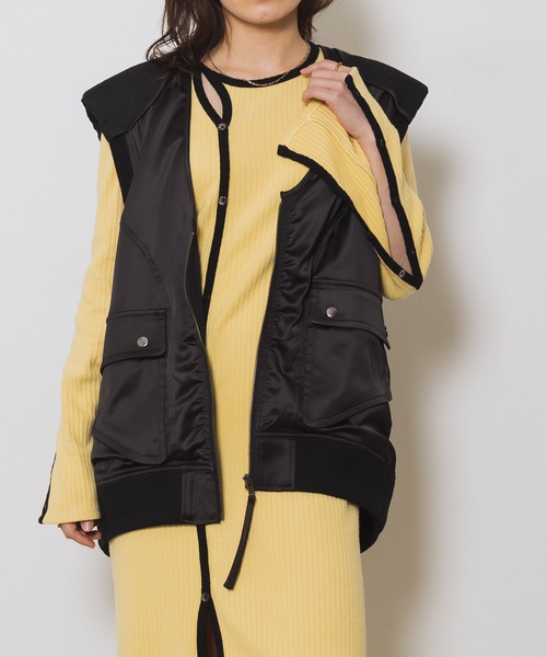 led.tokyo（レッドトウキョウ）の「【led.tokyo】MA1ミリタリーベスト（ベスト・レディース・ブラック/アイボリー・FREE）」の15枚目の写真