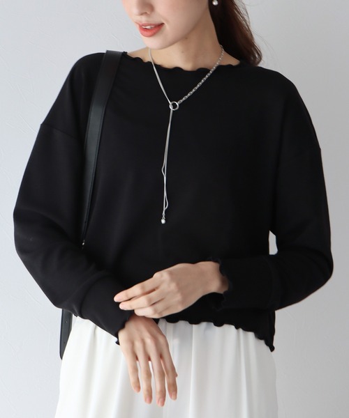 BLUEEAST(ブルーイースト)の「メロークロップドTシャツ(Tシャツ/カットソー・レディース・ブラック/ベージュ/オフホワイト/ピンク・MEDIUM)」の16枚目の写真