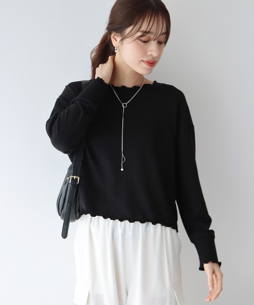 BLUEEAST(ブルーイースト)の「メロークロップドTシャツ(Tシャツ/カットソー・レディース・ブラック/ベージュ/オフホワイト/ピンク・MEDIUM)」の18枚目の写真