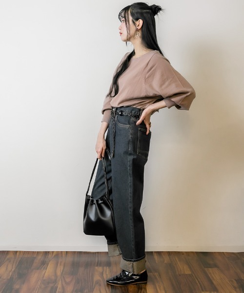 atONE(アットワン)の「atONE コットンバルーンスリーブニット(ニット/セーター・レディース・ブラック/オフホワイト/グレイッシュベージュ・M-L/4L~5L/LL~3L)」の15枚目の写真