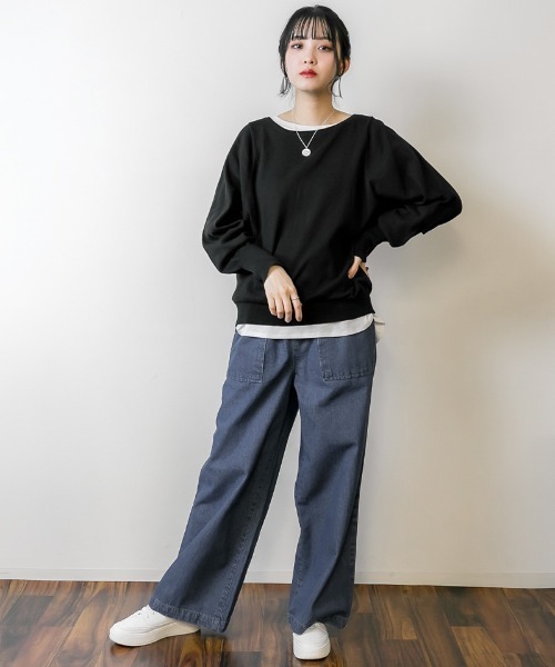 atONE(アットワン)の「atONE コットンバルーンスリーブニット(ニット/セーター・レディース・ブラック/オフホワイト/グレイッシュベージュ・M-L/4L~5L/LL~3L)」の18枚目の写真