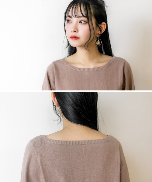 atONE(アットワン)の「atONE コットンバルーンスリーブニット(ニット/セーター・レディース・ブラック/オフホワイト/グレイッシュベージュ・M-L/4L~5L/LL~3L)」の22枚目の写真