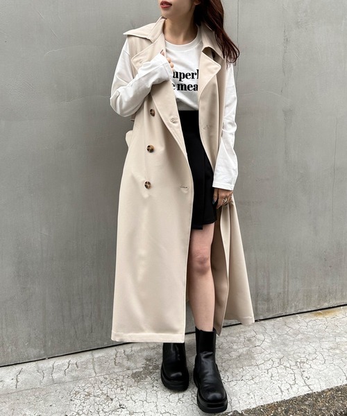 INGNI（イング）の「2WAYトレンチコート（トレンチコート・レディース・ベージュ/ブルー/ライトベージュ・M）」の21枚目の写真