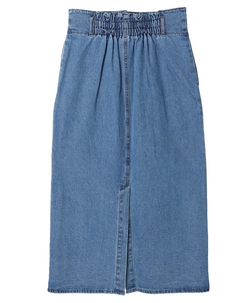 earth music&ecology（アースミュージックアンドエコロジー）の「デニムナロースカート（スカート・レディース・インディゴブルー/サックスブルー・M/S）」の4枚目の写真