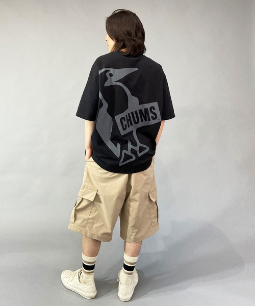 CHUMS(チャムス)の「CHUMS/チャムス ブービーロゴ オーバーサイズ バックプリントTシャツ/半袖Tシャツ CH01-2167(Tシャツ/カットソー・メンズ・ブラック/オレンジ/ホワイト×ネイビー/ホワイト・M/L/XL)」の19枚目の写真