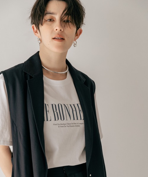 A part by（アパートバイ）の「プリントTシャツ_半袖（Tシャツ/カットソー・レディース・ブラック系その他2/ブラック/オフホワイト・FREE）」の22枚目の写真