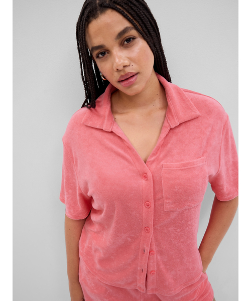 GAP(ギャップ)の「タオル テリーシャツ(ルームウェア/パジャマ・レディース・ホワイト/ブラック系その他/その他/ベージュ・XS/S/M/L/XXS)」の20枚目の写真