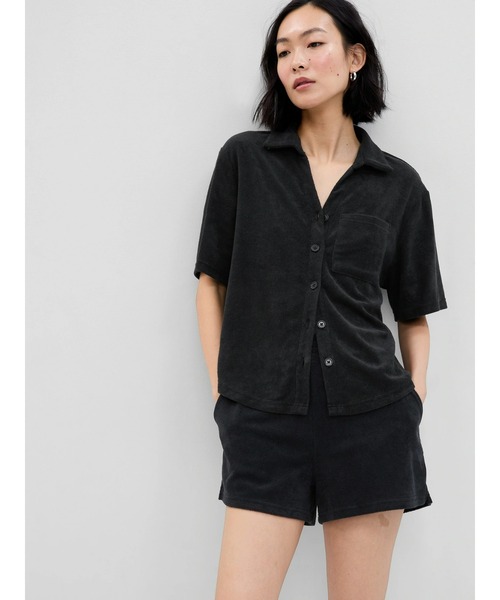 GAP(ギャップ)の「タオル テリーシャツ(ルームウェア/パジャマ・レディース・ホワイト/ブラック系その他/その他/ベージュ・XS/S/M/L/XXS)」の3枚目の写真