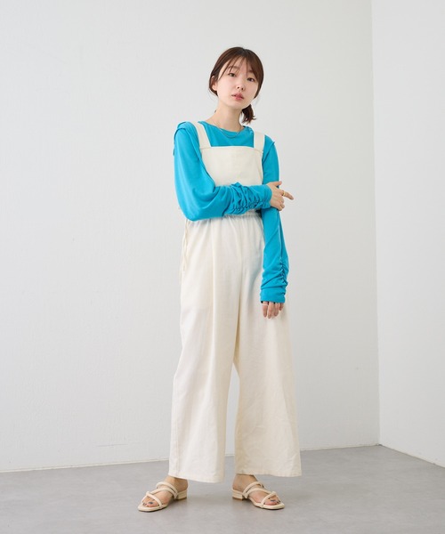 Kastane（カスタネ）の「袖シャーリングシアーロンTee（Tシャツ/カットソー・レディース・イエロー/ブルー/オフホワイト/ブラック・FREE）」の15枚目の写真