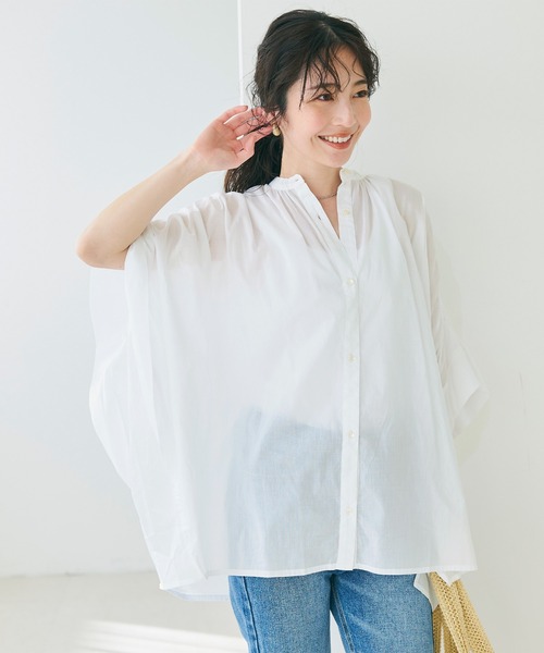 セール】【WEB限定セール】シアーコットンポンチョシャツ（シャツ