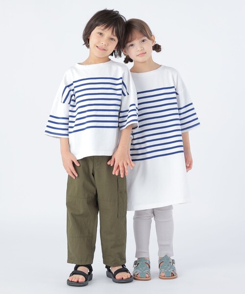 ☆美品☆ il gufo イルグッフォ ネイビーボーダーワンピース 14anni セール】SHIPS KIDS:100～155cm / パネル ボーダー ワンピース