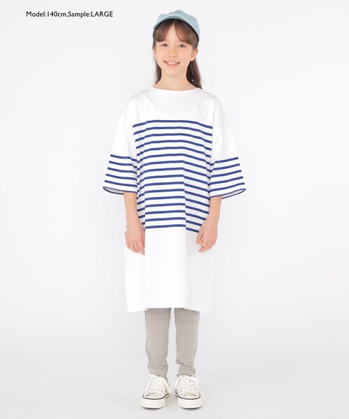 ☆美品☆ il gufo イルグッフォ ネイビーボーダーワンピース 14anni セール】 くちなし小紋pt.ワンピース （ロング・マキシ丈