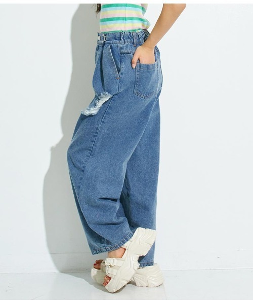 ANAP GｉRL（アナップガール）の「ウエストホックワイドパンツ（その他パンツ・キッズ・グリーン/ライトブルー/ピンク/ブルー/ブラック・M/S/XS）」の18枚目の写真