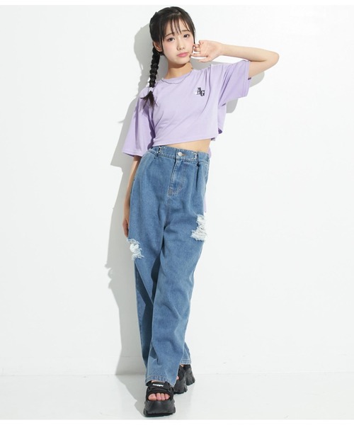 ANAP GｉRL（アナップガール）の「ウエストホックワイドパンツ（その他パンツ・キッズ・グリーン/ライトブルー/ピンク/ブルー/ブラック・M/S/XS）」の11枚目の写真