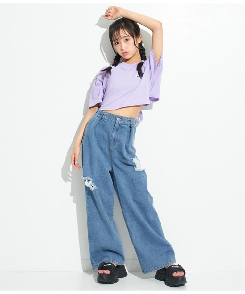 ANAP GｉRL（アナップガール）の「ウエストホックワイドパンツ（その他パンツ・キッズ・グリーン/ライトブルー/ピンク/ブルー/ブラック・M/S/XS）」の13枚目の写真